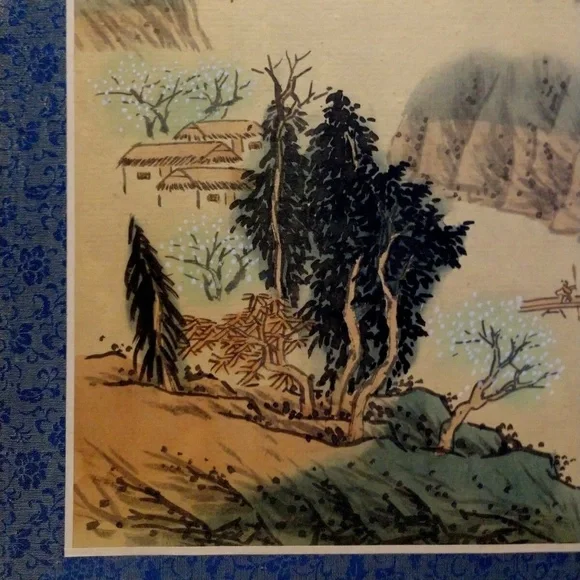 PAGODA N LANDSCAPE 18th-19th Century Chinese on Silk